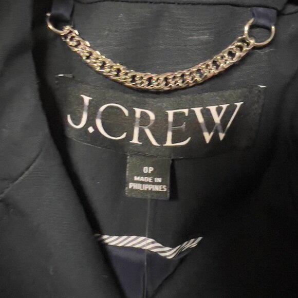 J.Crew Womens $348 Petite New Icon Trench Coat Black Size P0 BF458 - Picture 13 of 13